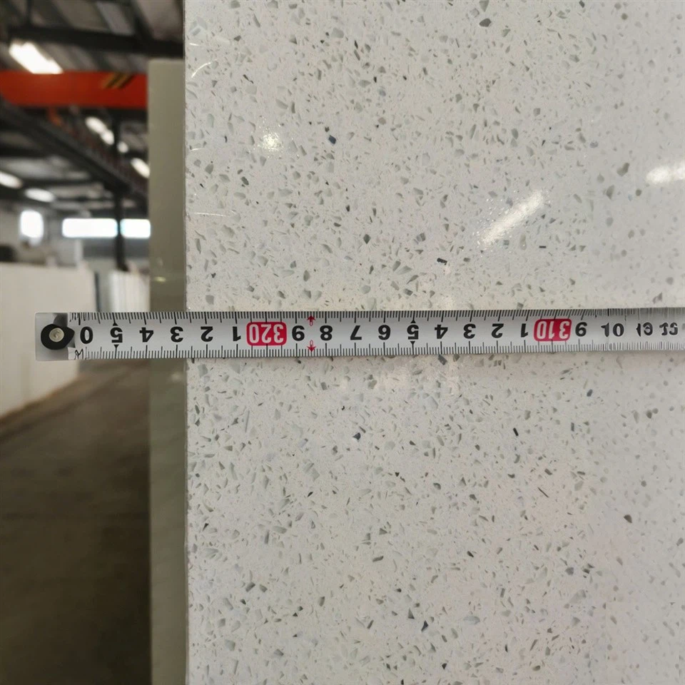 Crystal white quartz countertop