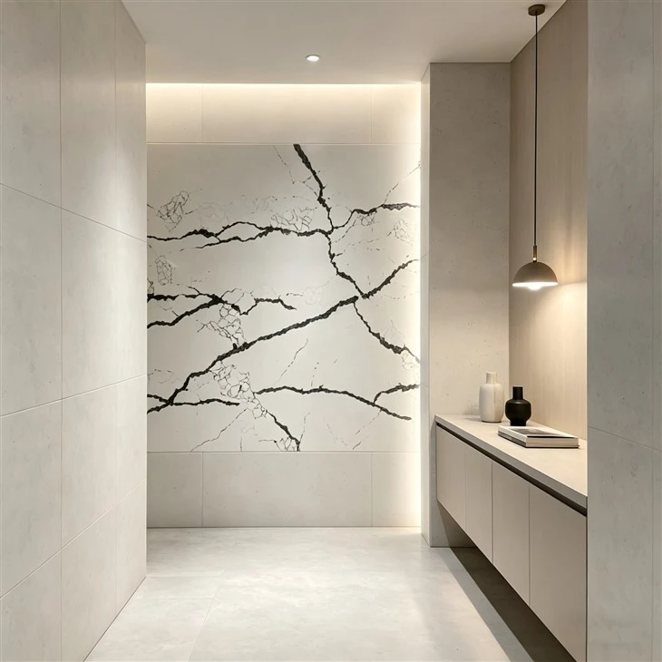 Dreaming White Quartz Slab factory