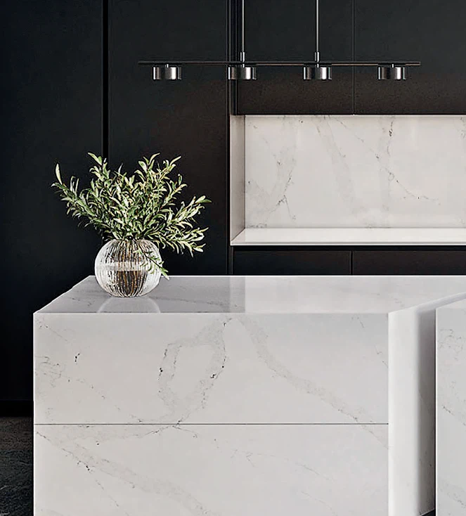 Kitchen Island White Quartz