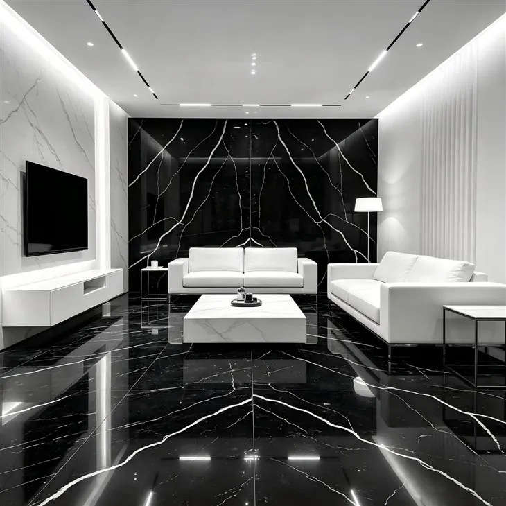 Nero Marquina flooring tiles
