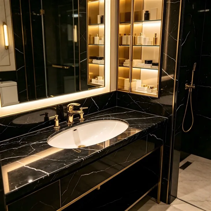 Nero Marquina sink