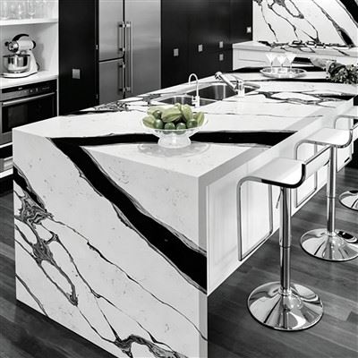 White Quartz Black Veins