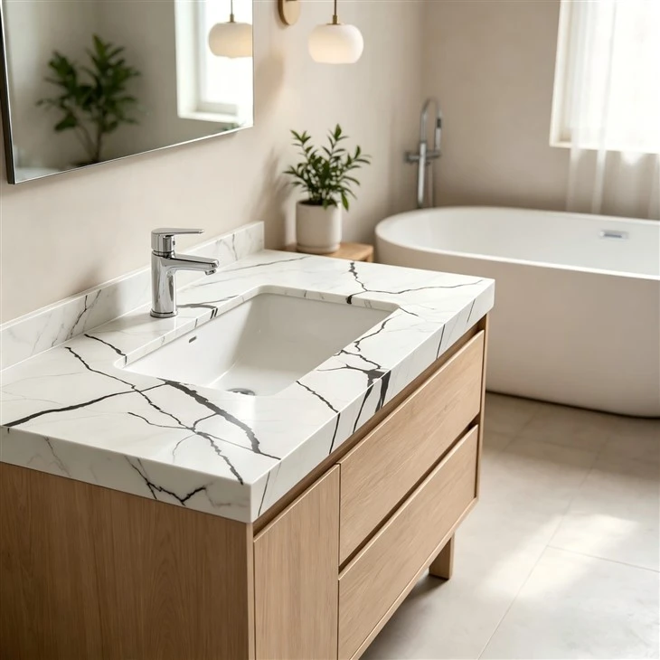 Panda White Quartz Slab factory
