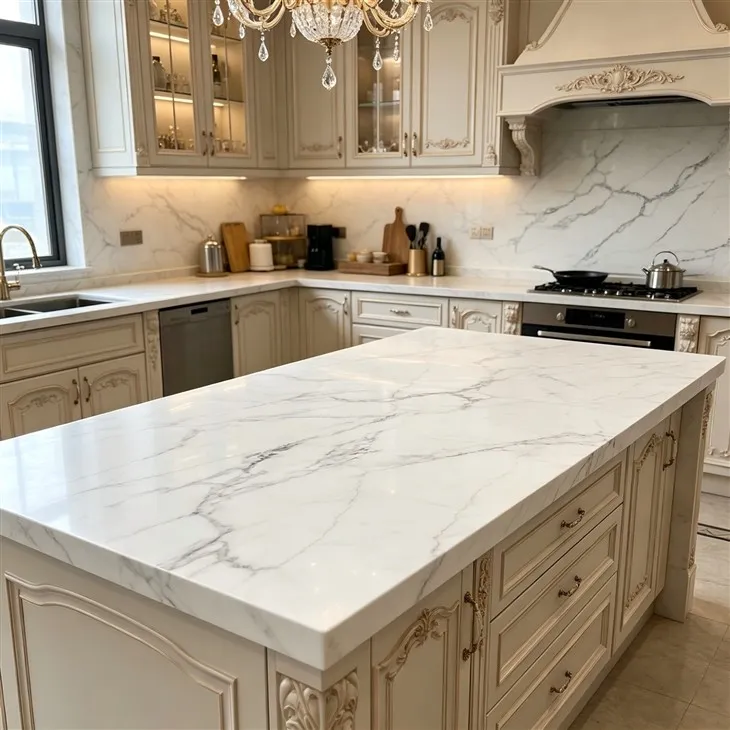 Snow ink quartz kitchen